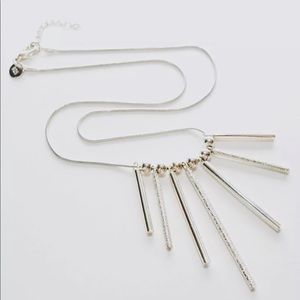 Sterling Bead / Bar Fringe Slide Chain Necklace